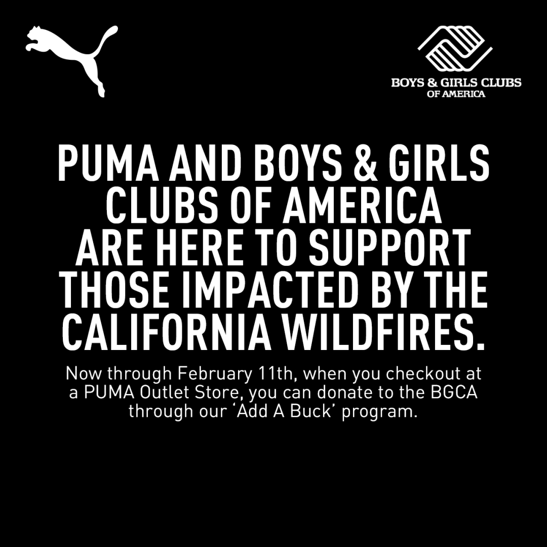 Puma – PUMA and Boys &amp; Girls Clubs of America are here to support those impacted by the California wildfires. icon